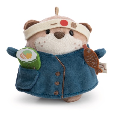 Otter Jiro 8cm mit Sushi und Kochkostüm in Geschenkverpackung