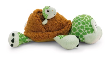 Tortue avec bébé 28cm couchée 