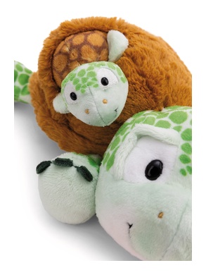 Tortue avec bébé 28cm couchée 
