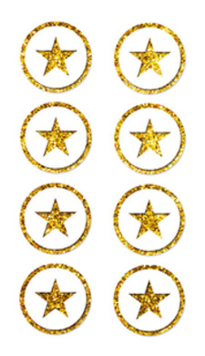 Sticker Sterne Gold Glitter 3D 7.8 x 12.5 cm