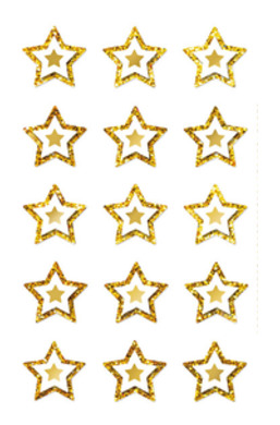 Sticker Kleine Sterne Gold Glitter 3D 7.8 x 12.5 cm