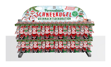 Weihnachts-Schneekugel Display 72 Stk. im Display