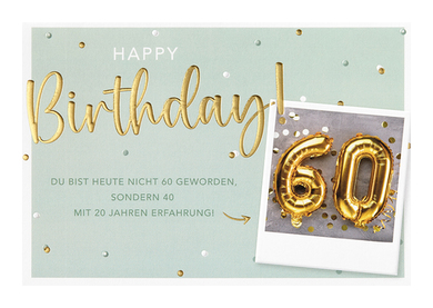 Zahlengeburtstag 60 unverpackt