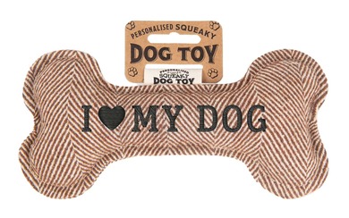 Hundespielzeug I love my dog braun 