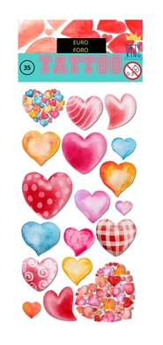 Color hearts tattoos 