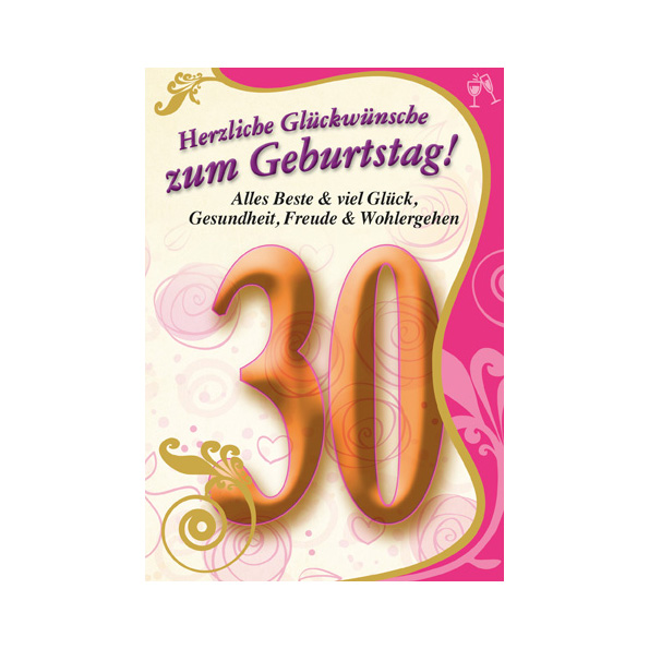 Karte Basic More Cards 4 You Zahlengeburtstag 30