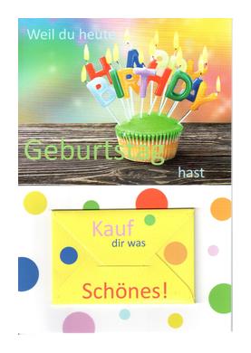 Doppelkarte Geldschein Geburtstag Kartennummer: GS-G161